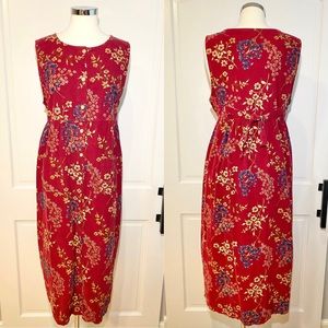 Vintage Capacity Petites Button Front Floral Dress